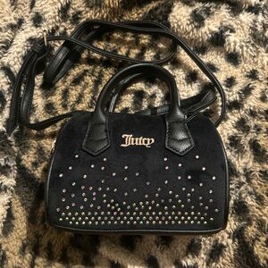 Juicy Couture Black Mini Bag with Rhinestone Details